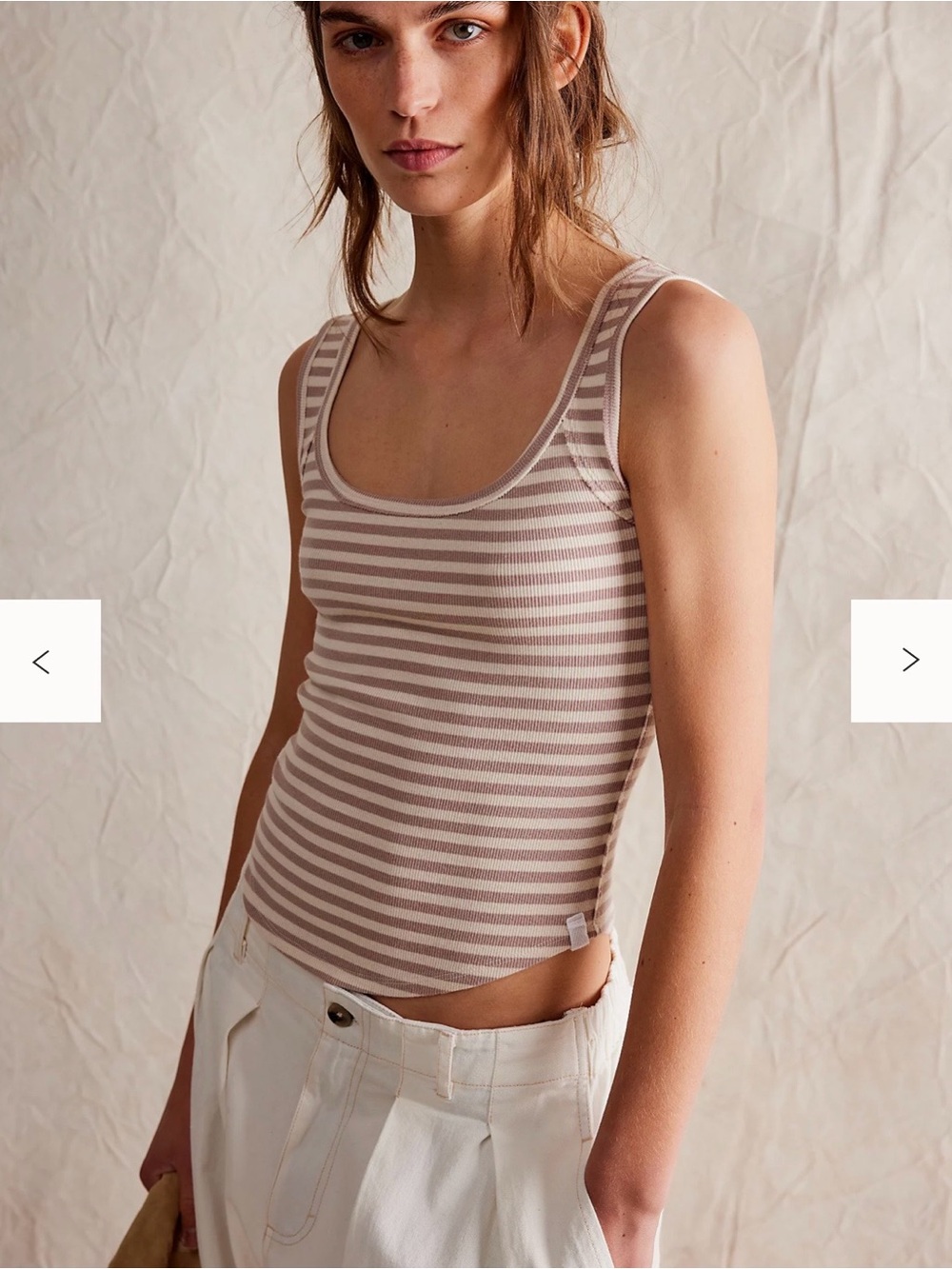 New Free People We The Free Kate Stripe Tee Striped Sleeveless Rib Tank. Size S